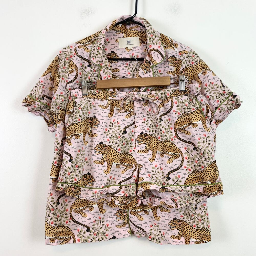 Printfresh Leopard Print Pajama Set In White And … - image 4